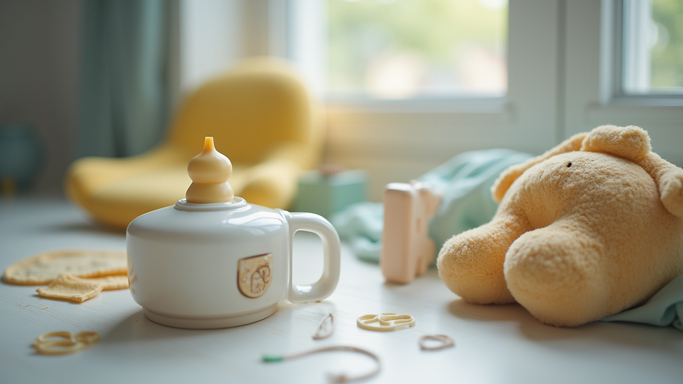 close-up view of baby safety equipment arranged neatly