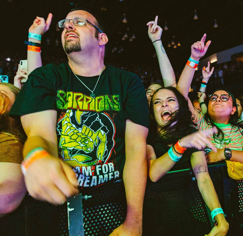 Fans at a concert at The Factory