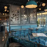 Seating area at Narwhals Crafted