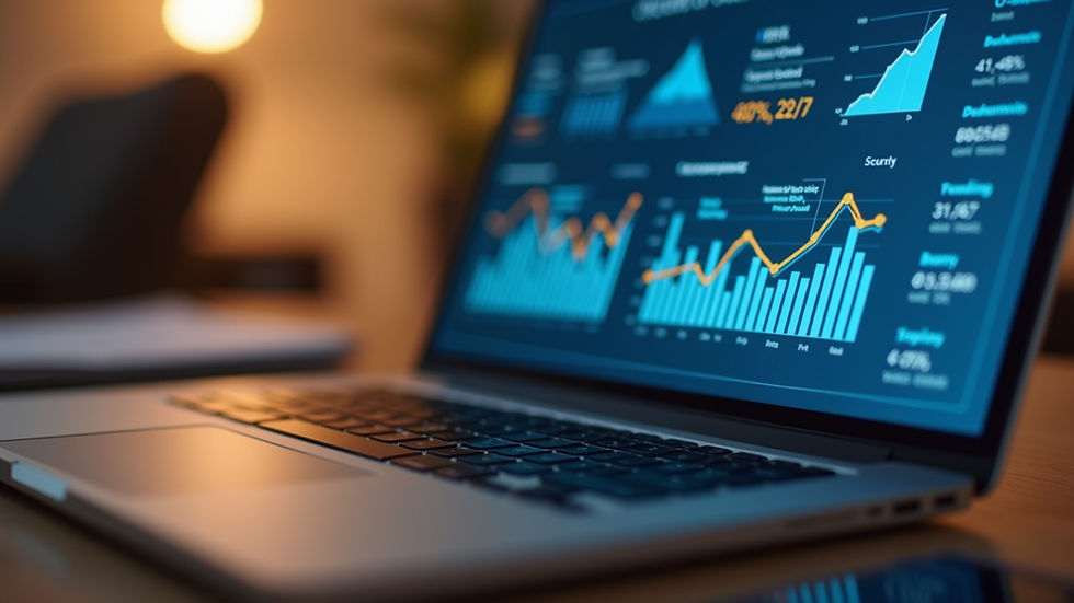 Close-up view of a laptop screen showing digital marketing analytics