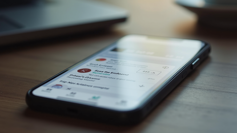 Close-up view of a smartphone displaying social media management app