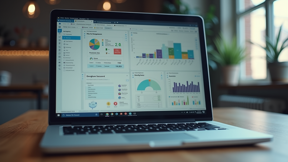Close-up view of a laptop screen showing project management software