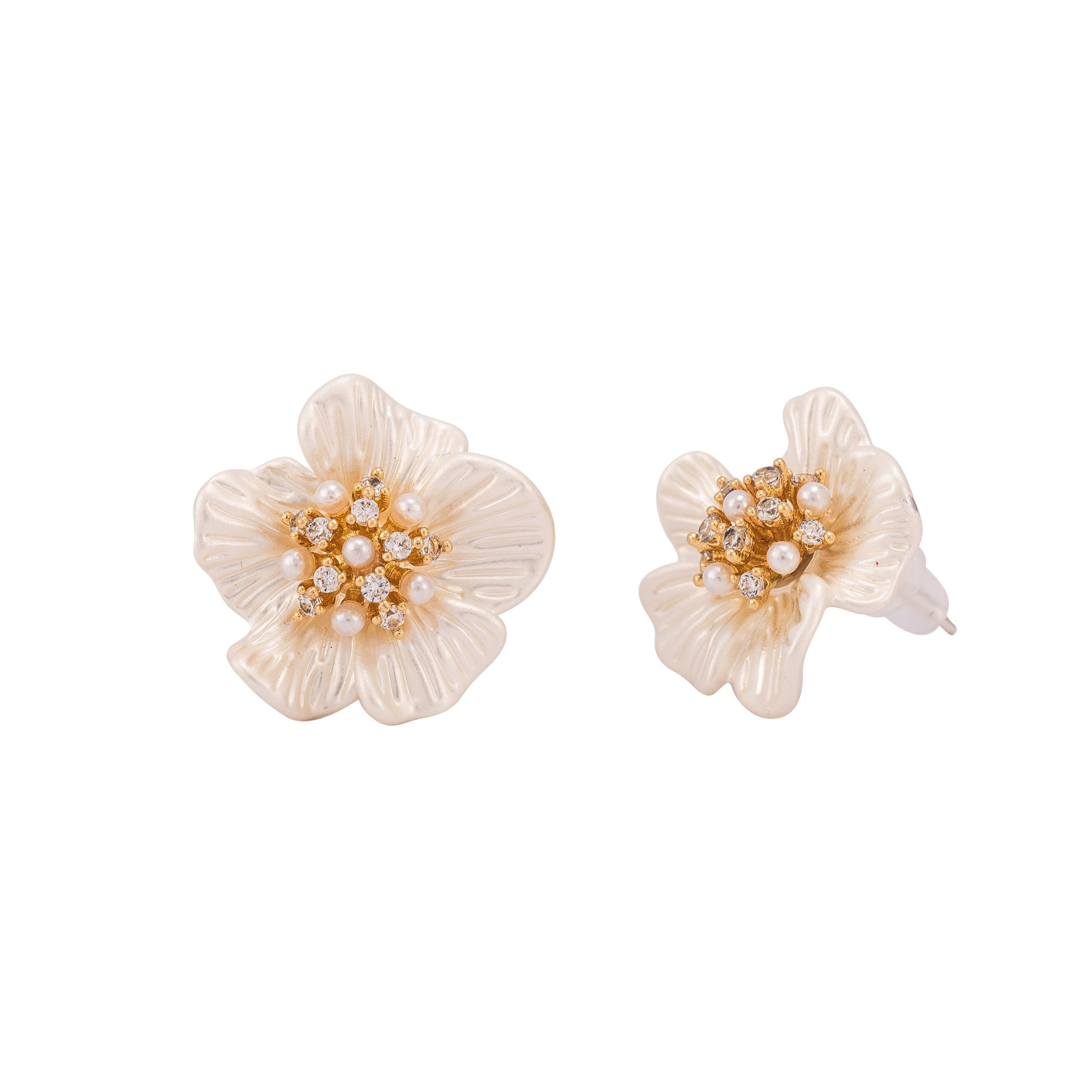 Pearlescent Floral Bouquet Stud Earrings