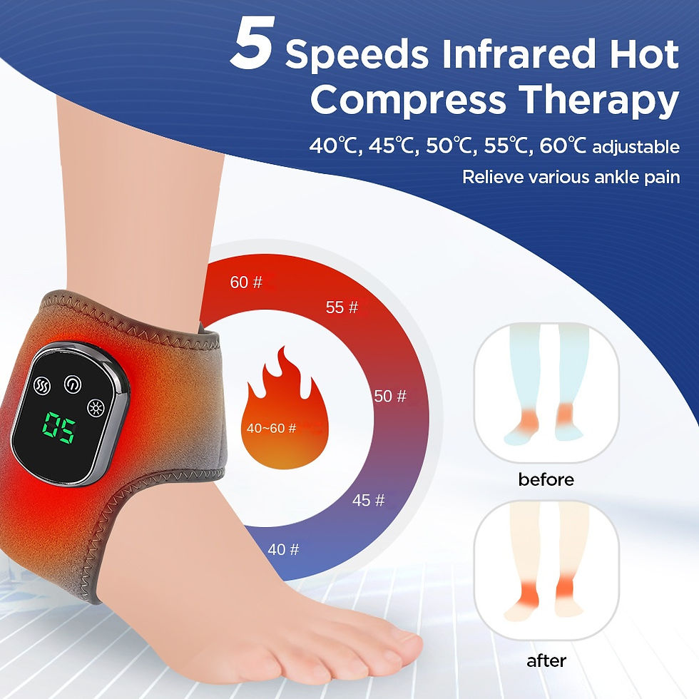 Thumbnail: USB Heated Ankle Support With Hot Compress Massage
