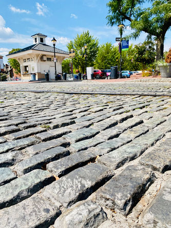 Cobblestone streets in Fells Point, Baltimore, MD