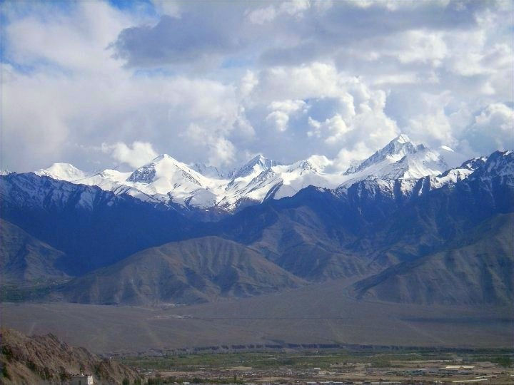 View of Himalayan Peaks from Leh Airport