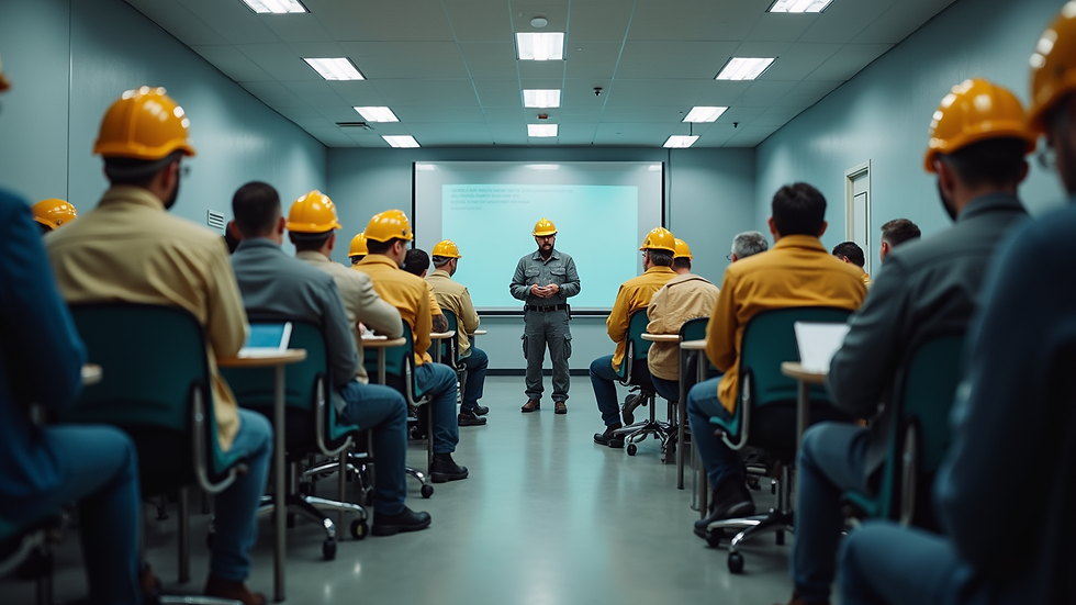 Eye-level view of a training session on hazardous materials transportation