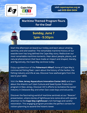 Maritime Themed Program-Tours for the Deaf - June 7, 2026