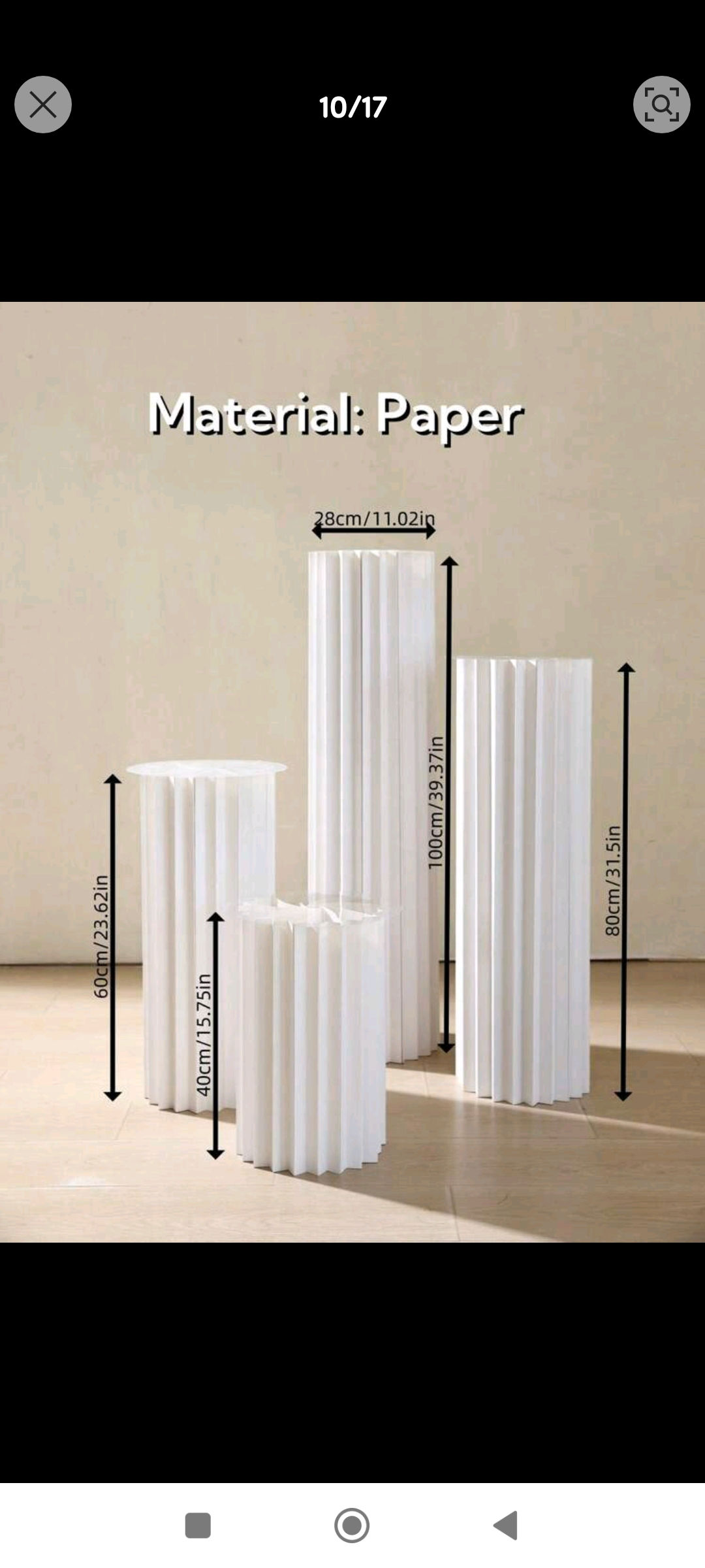Lot de 4 colonnes papier