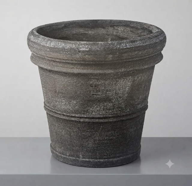 VASO DOPPIO BORDO LISCIO ETRUSCA GALESTRO H64/Ø80