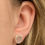 Thumbnail: Large Raw Uncut  Moonstone Stud Earrings