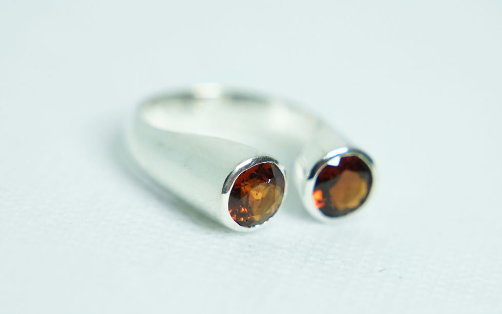 Thumbnail: Double Faceted Hessonite Garnet Ring