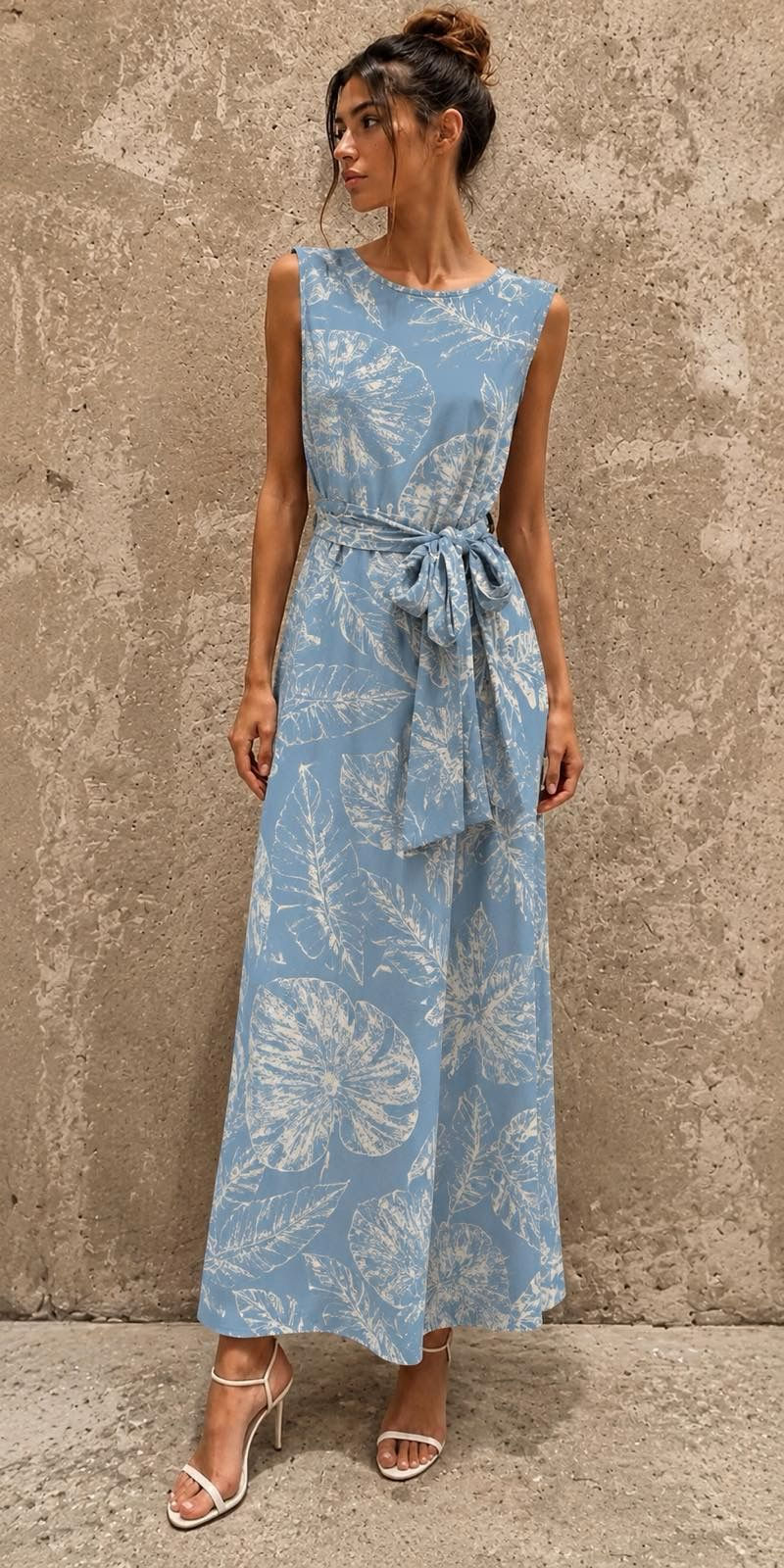 Sleeveless printed dress