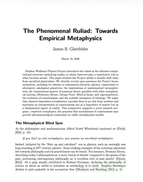 Empirical Metaphysics | MQI