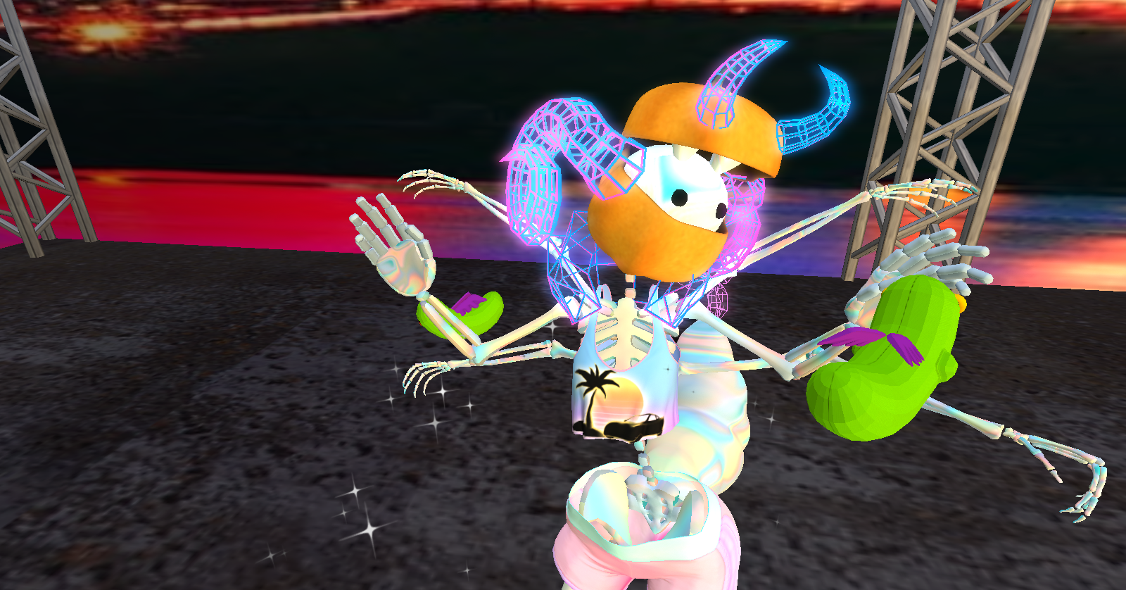 Sheba as a vaporwave beast