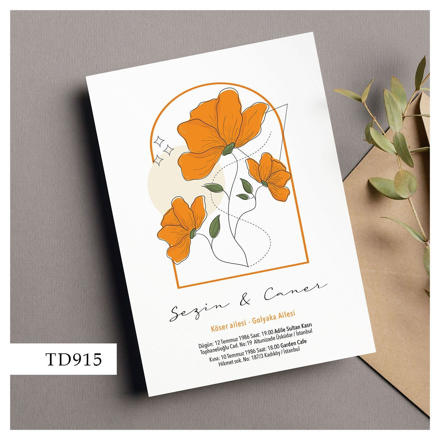 Arch Flower Düğün Davetiyesi