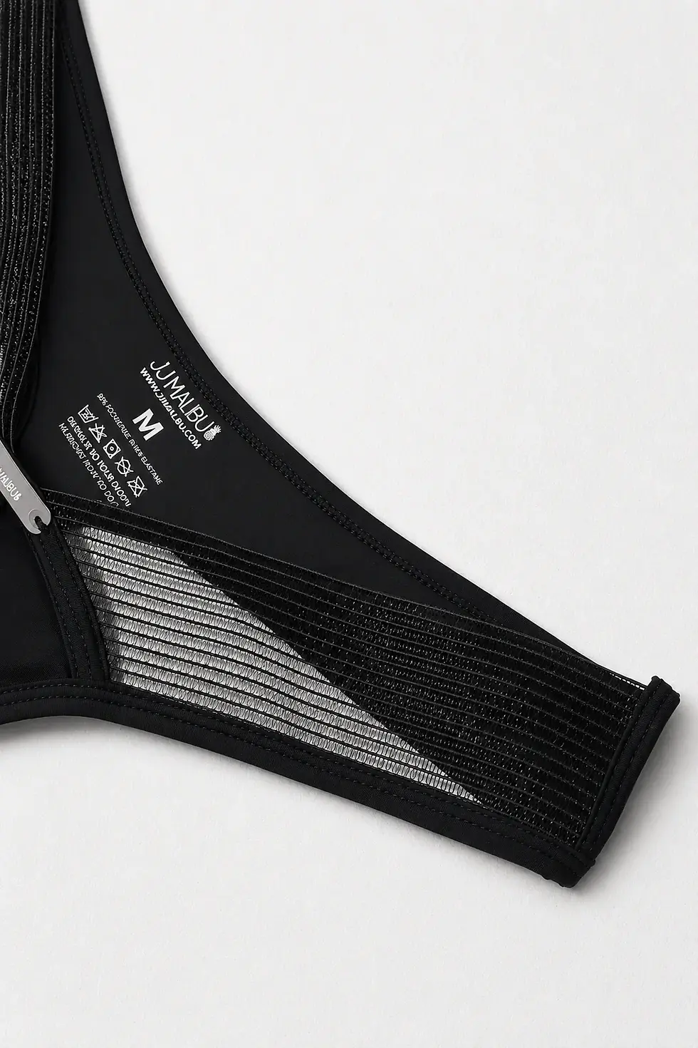 Miniatura: Lattice Side Mesh Thongs - Black Licorice