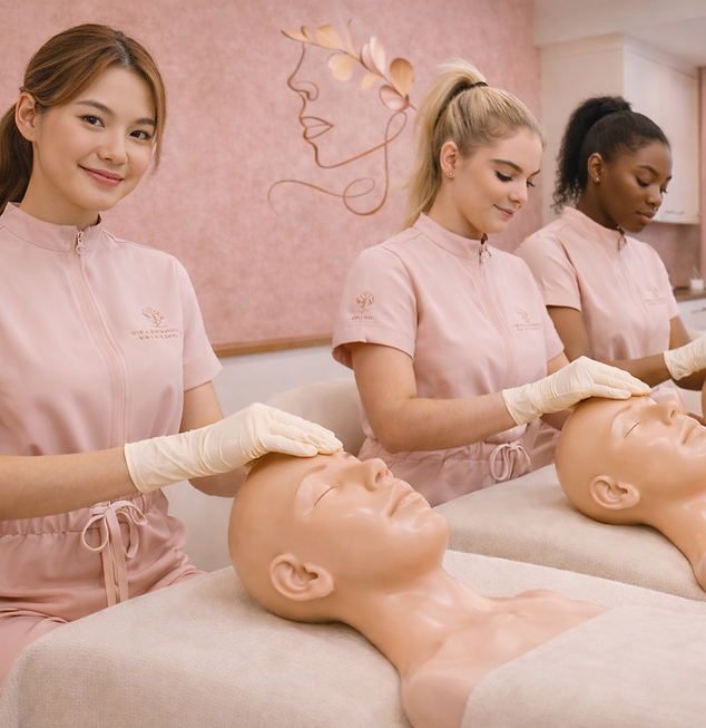 Esthetics students learning skincare theory at Virginia Institute of Beauty & Esthetics in Northern Virginia