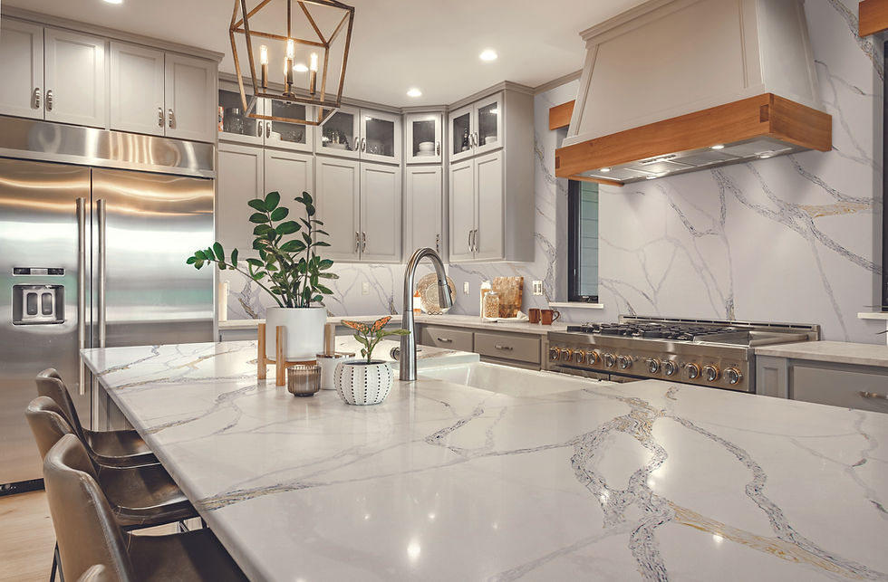 Premium kitchen with luxury quartz surfaces