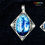 Thumbnail: Blue Oceans pendant(4.3X3.4cm) & earring(2.7X2.7cm) with quad frame