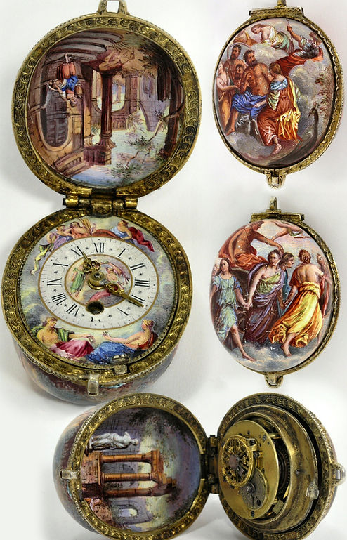 Halsuhr Emailmalerei Wien 1800