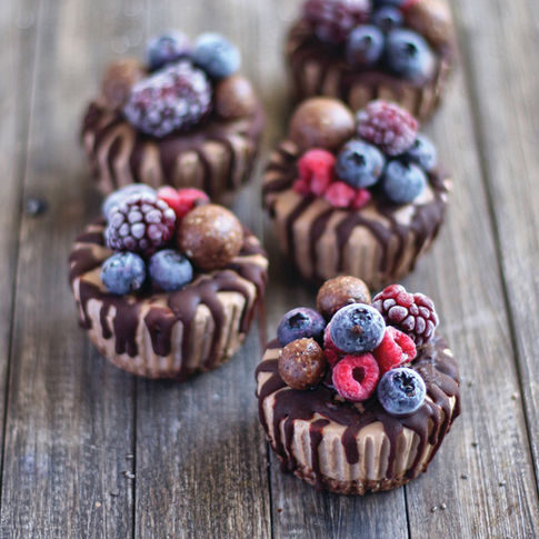 Raw Vegan Lucuma Cups Topped with Raw Chocolate