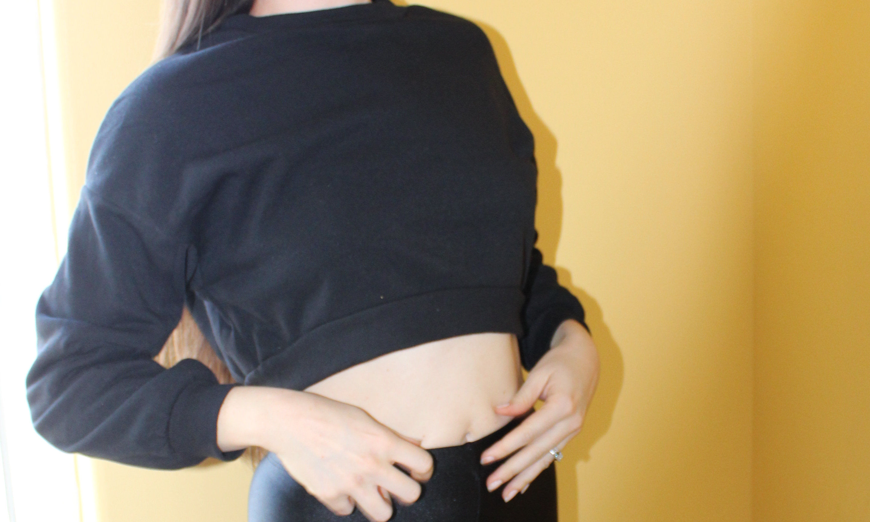 Long Sleeve Crew Crop Sweater Top