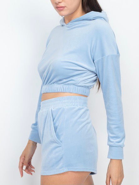 Thumbnail: Baby Girl Velvet Short Set 