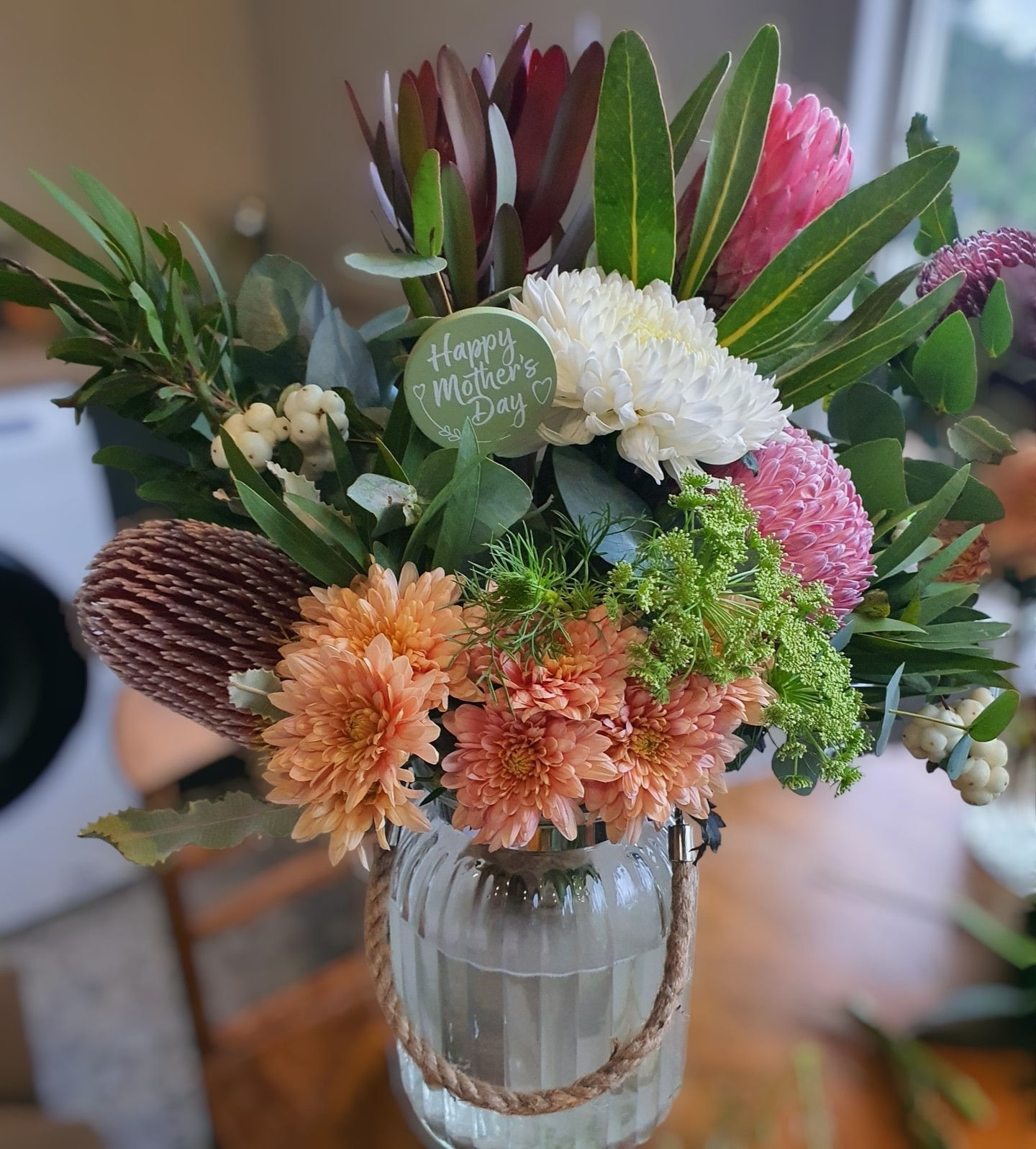 Deluxe Mixed Chrysanthemum and Native Bouquet