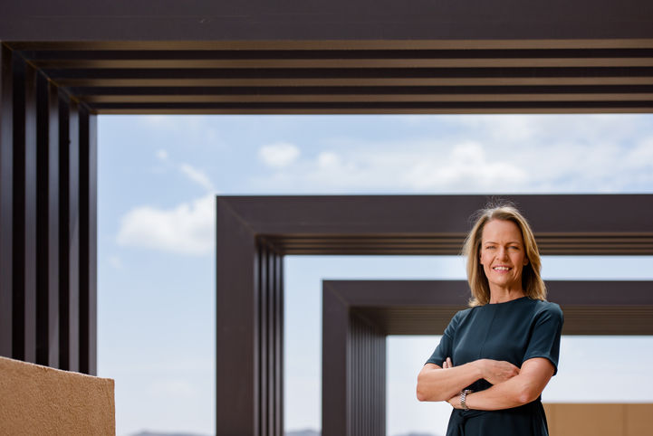 Corporate hospitality portrait featuring an employee head at Anantara Jebel Akhdar, set against the backdrop of the hotel's scenic views and architectural design. Photographed by Herbert Fernandes, Corporate Photographer in Muscat and Oman.