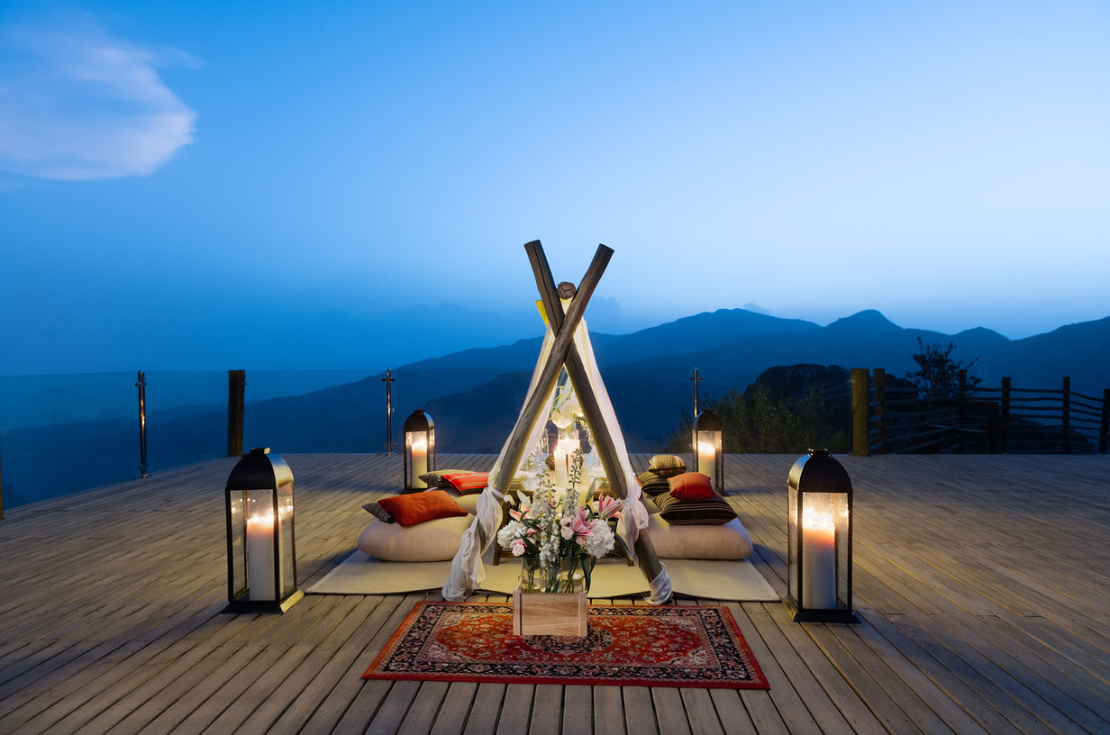 Sunset / Dusk romantic setup | Alila Jebel Akdhar Oman