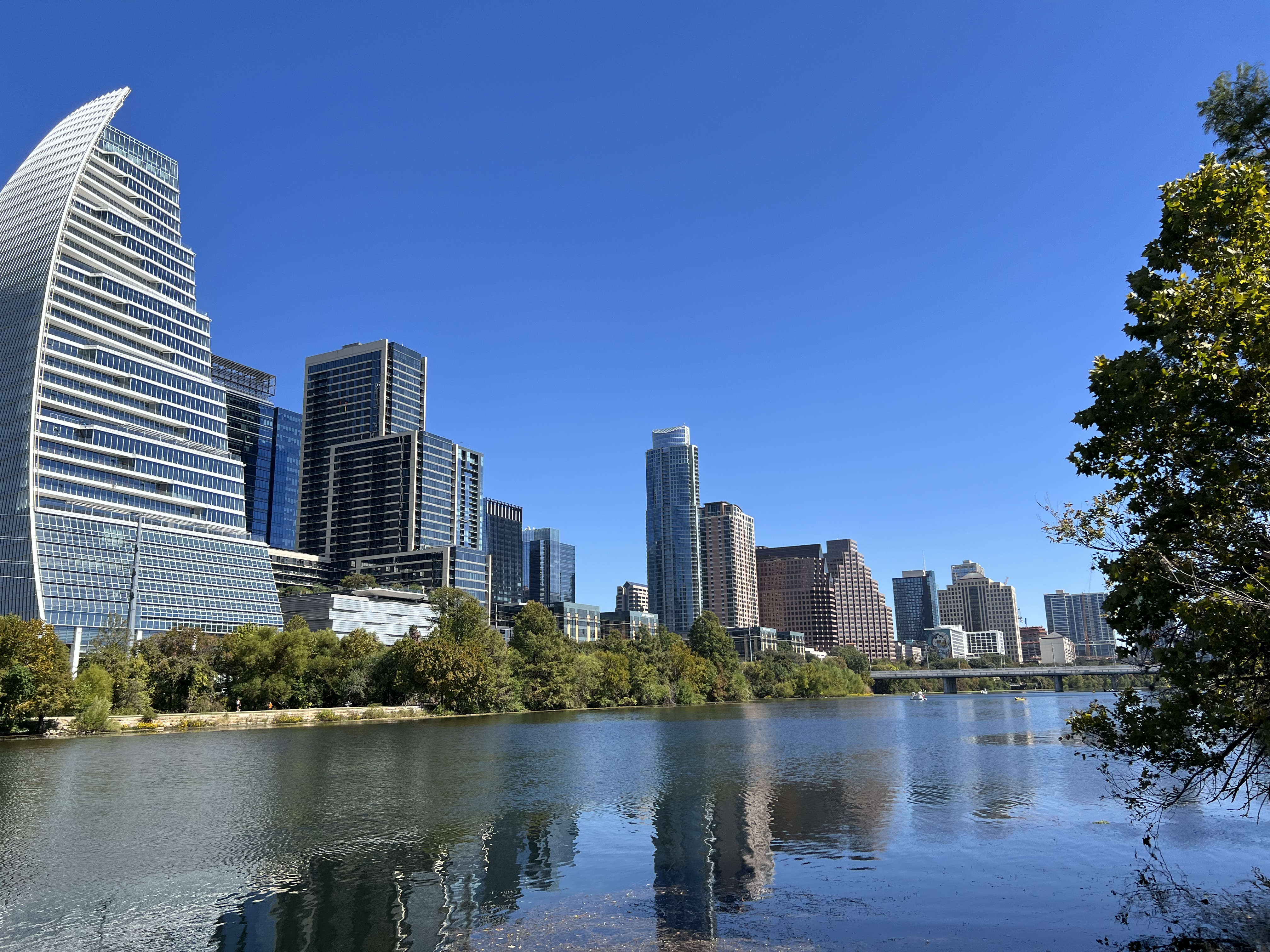 Austin skyline beside Lady Bird Lake.