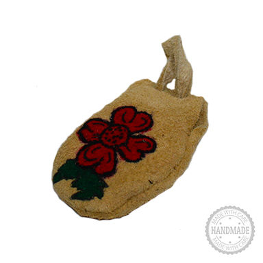 Flower Suede Leather Medicine Bag