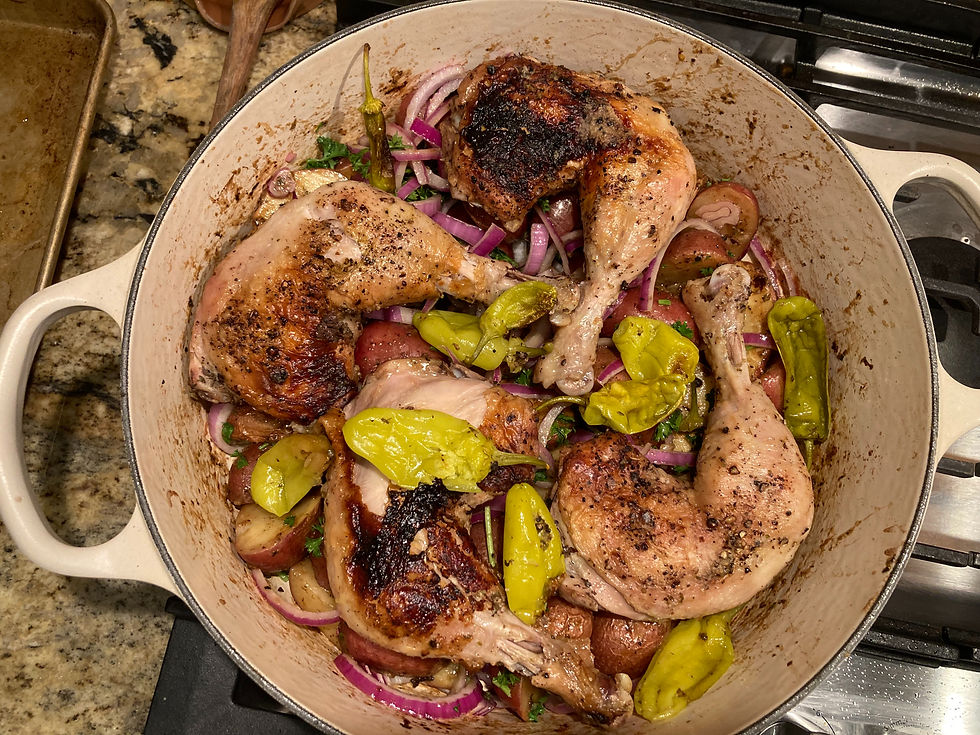 Roasted Chicken with Peperoncini and Potatoes