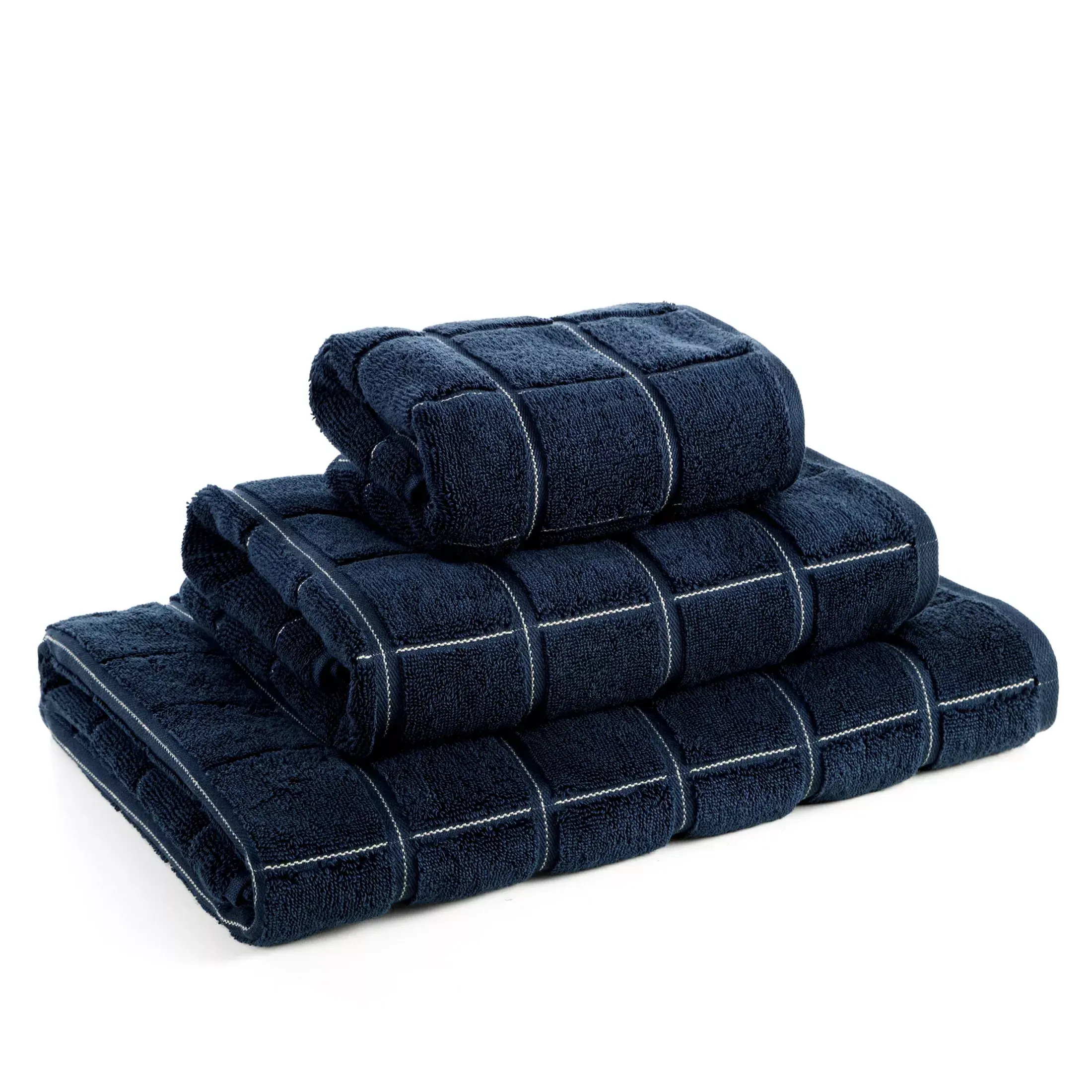 70x140 cm, towel with embossed check pattern, 550 g/m2