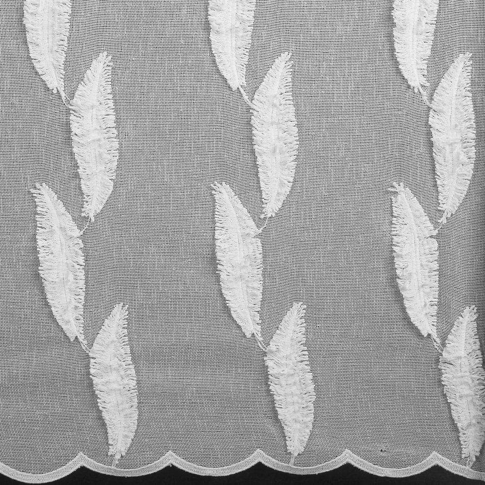 Thumbnail: Curtain K245.1.2 decorated with embroidery 140 x 250 cm, 8 cm ribbon,1:1.5 ratio