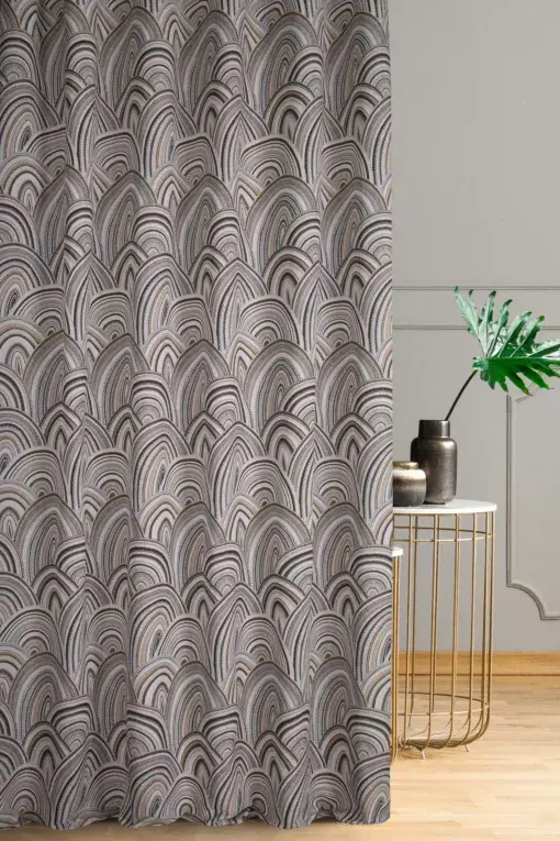 Thumbnail: Pierre Cardin R206.5,204.5/Curtain with geometric pattern, contains 50% cotton