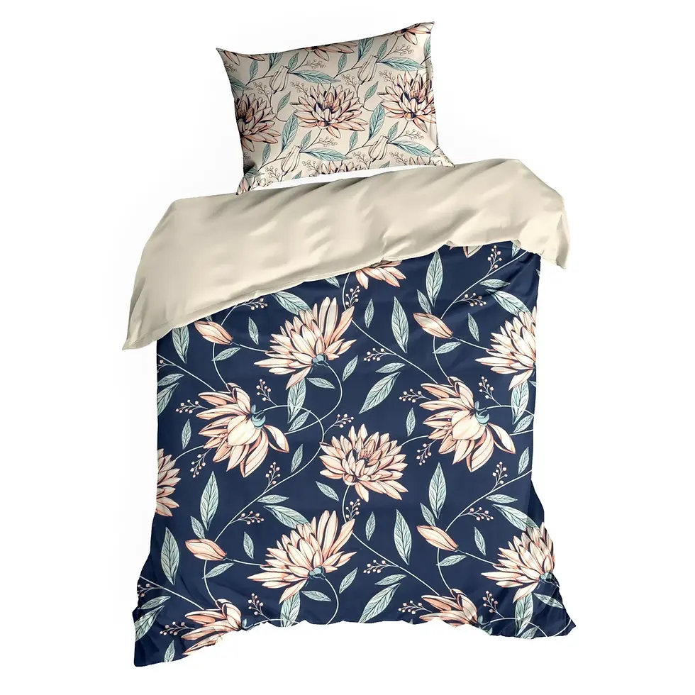 Miniaturbild: Bettwäsche-Set mit Blumenmuster.