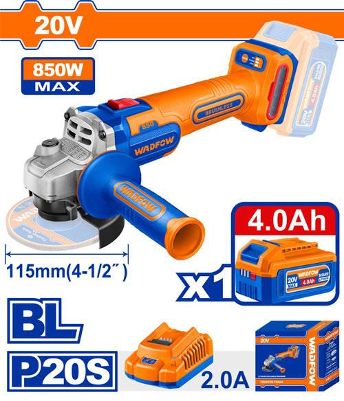ESMERIL ANGULAR 4-1/2 (115MM) 20V +1BAT+1CARG WADFOW