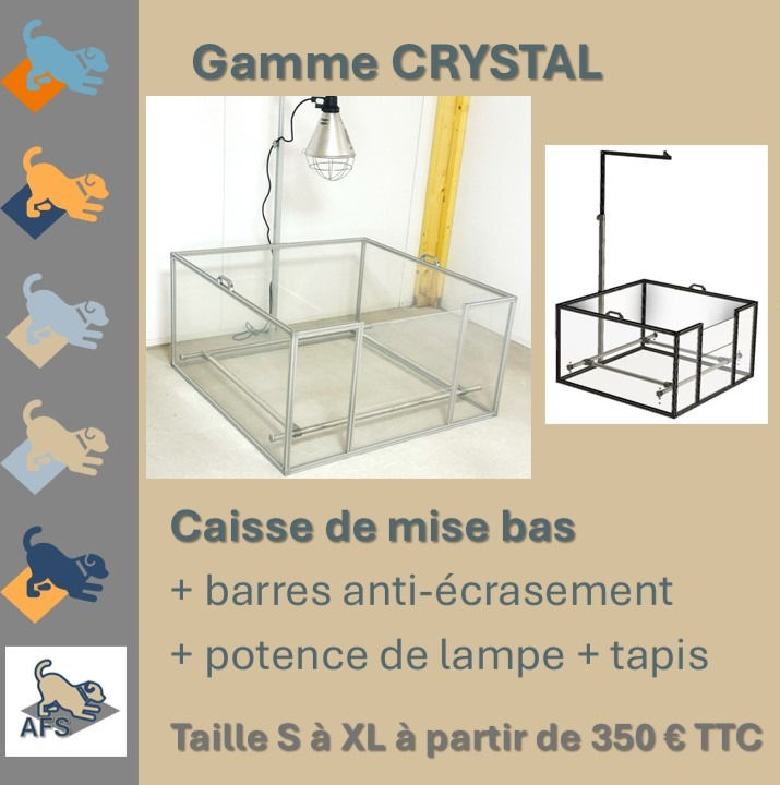 Caisse de Mise Bas transparente - Crystal - Taille S à XL
