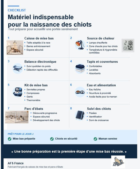 Quel matériel prévoir pour la naissance des chiots ?