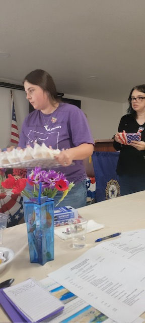In celebration of the 250th USA birthday, Leona made cupcakes. They were passed out by Jersey Somerfeld and Sarah Rodriguez