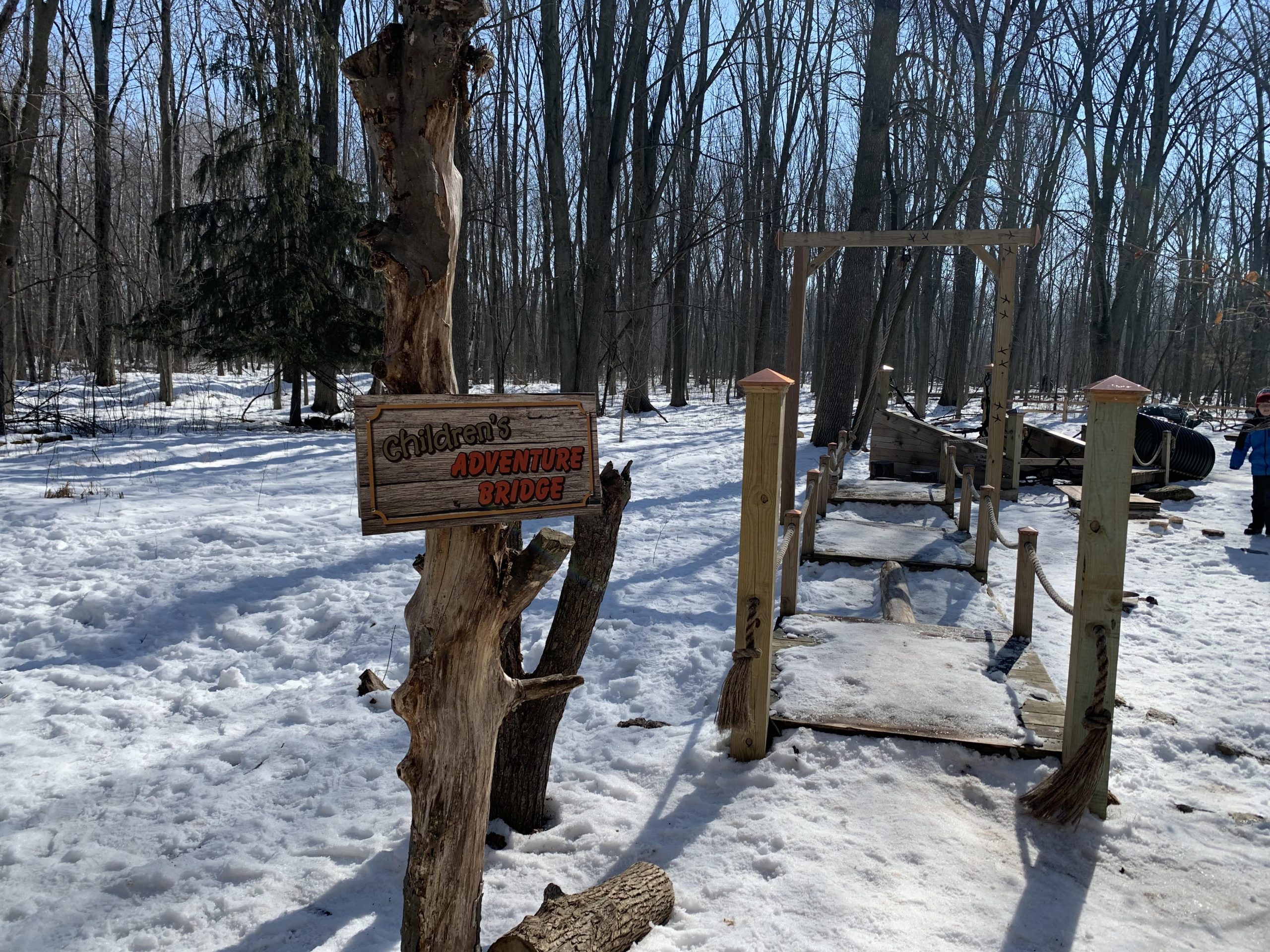 Childrens adventure bridge at Heckrodt Wetland Reserve