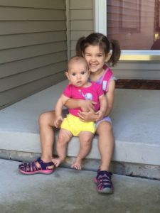 Ready for her new preschool at her new house!