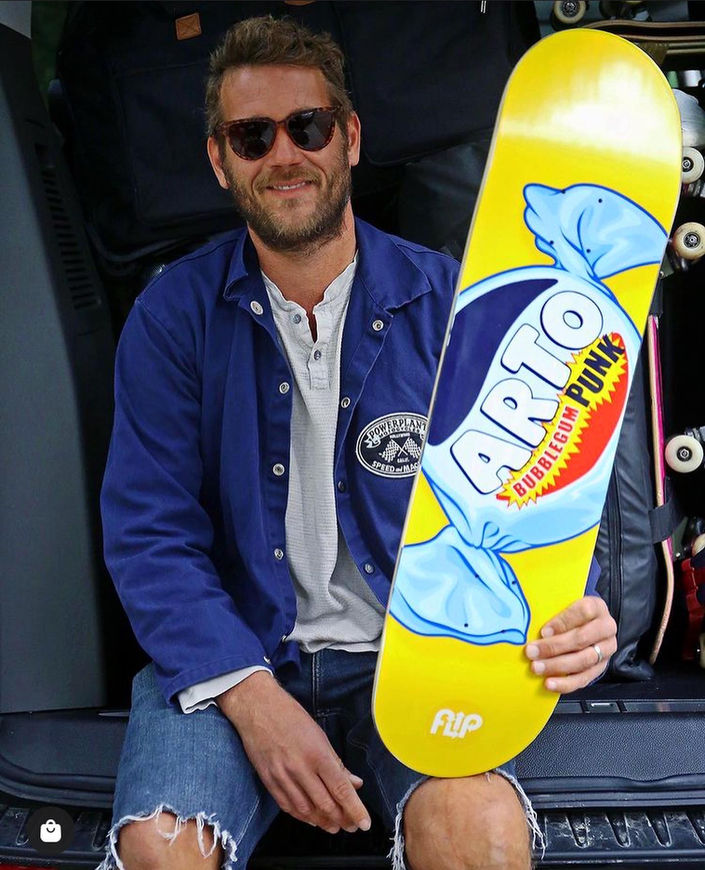 screen print custom skateboard flip arto saari