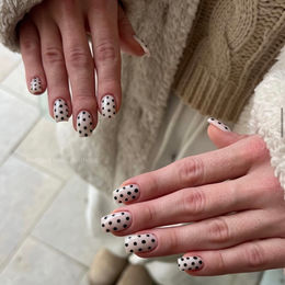 hands with gel nail polish