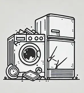 DALL·E 2025-02-26 21.49.26 - A simple, clean line-art illustration of an old, broken washi