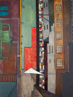 Red Building - 107x82cm