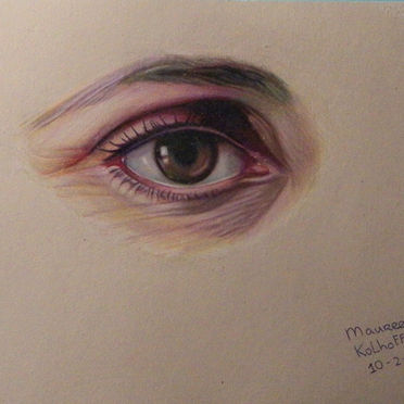 Kleurpotloodtekening oog