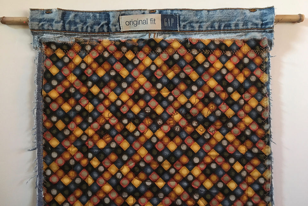 Thumbnail: Favorite Jeans Turned Special Wall Hanging With Pocket  SOLD